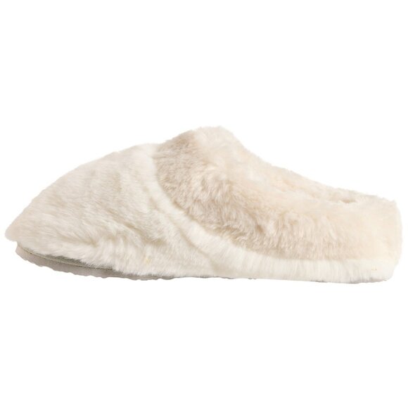 NEW Lemon Tipped Faux-Fur Scuff Slippers in Medium white For Women 1125 1s1 - Picture 3 of 5